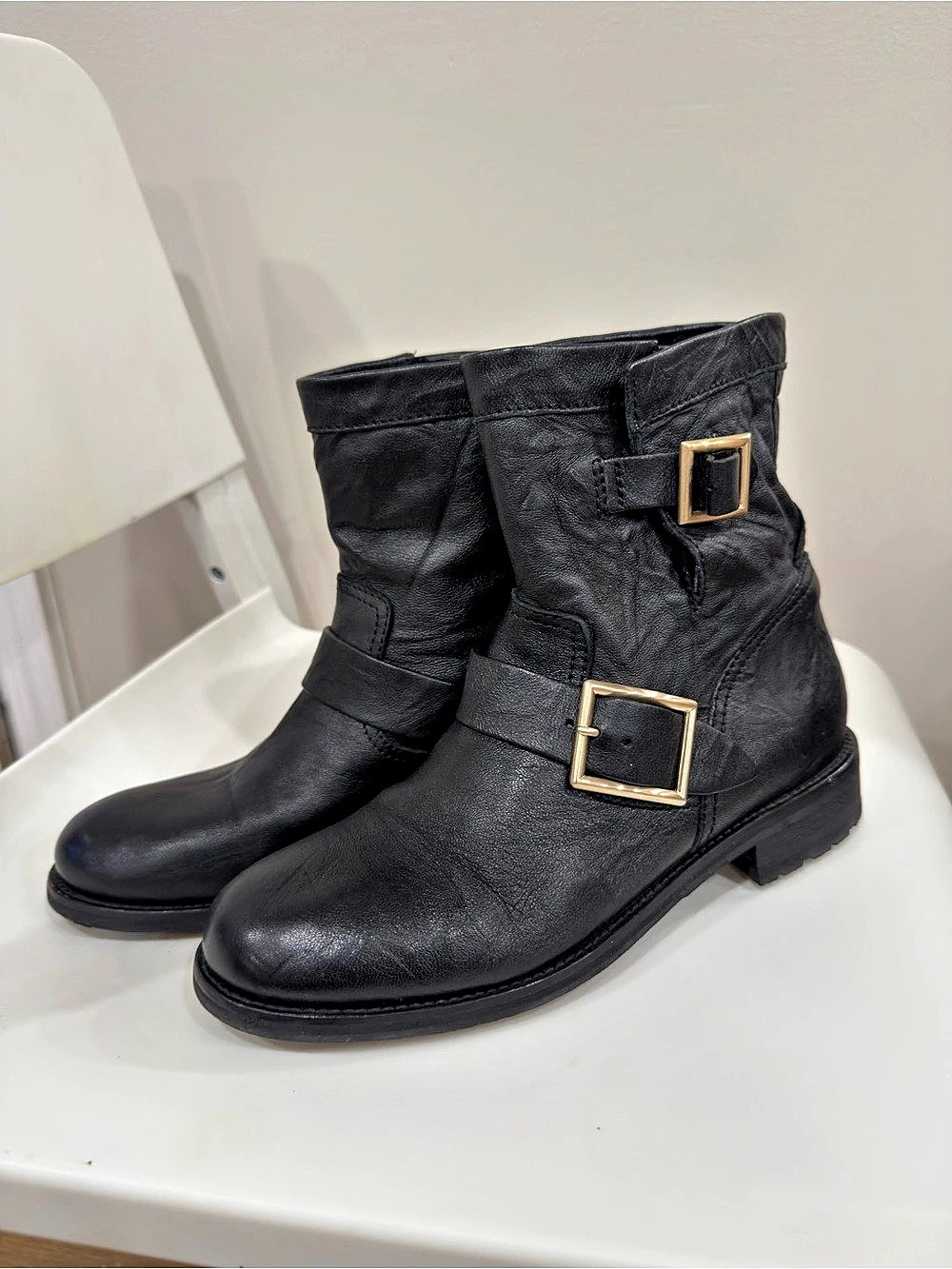 Jimmy Choo Youth II Biker Boots Black EU 39